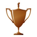 Cup of winner, bronzed trophy cup, vector