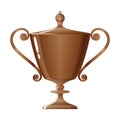 Cup of winner, bronzed trophy cup, vector