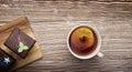 cup of winter aromatic tea with orange and anise and gingerbread cookies Royalty Free Stock Photo