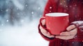 Cup of winter drink in hands Royalty Free Stock Photo