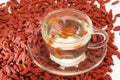 Cup of wolfberry tea Royalty Free Stock Photo