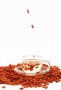 Cup of wolfberry tea Royalty Free Stock Photo