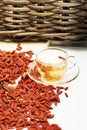 Cup of wolfberry tea Royalty Free Stock Photo