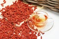 Cup of wolfberry tea Royalty Free Stock Photo