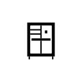Cupboard black icon concept. Cupboard flat vector symbol, sign, illustration. Royalty Free Stock Photo