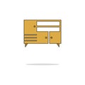 Cupboard color thin line icon.Vector illustration