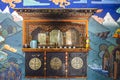 Cupboard and colorful mural, Rinpun Dzong monastery in Paro, Bhutan