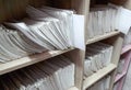 A cupboard full of paper files Royalty Free Stock Photo