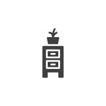 Cupboard with houseplant vector icon Royalty Free Stock Photo