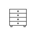 cupboard icon. Element of simple web icon with name for mobile concept and web apps. Thin line cupboard icon can be used for web Royalty Free Stock Photo