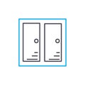 Cupboard linear icon concept. Cupboard line vector sign, symbol, illustration. Royalty Free Stock Photo