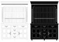 Cupboard Sideboard Buffet Vector. Illustration Isolated On White Background. Royalty Free Stock Photo