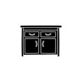 cupboard silhouette doodle sketch style icon. isolated on white background simple ink hand drawn Vector illustration