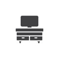 Cupboard and television vector icon Royalty Free Stock Photo