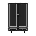 Cupboard vector icon.Black vector icon isolated on white background cupboard.