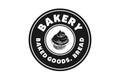 cupcake bakery rounded label vintage logo designs.