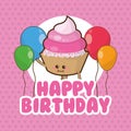 Cupcake balloons happy birthday design