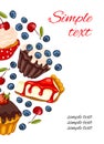 Cupcake and berries card design Royalty Free Stock Photo