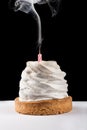 Cupcake with blown out candle Royalty Free Stock Photo