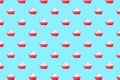 Cupcake on blue background Royalty Free Stock Photo