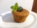 Cupcake of blueberry with mint Royalty Free Stock Photo