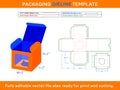 Cupcake Box, Square Display Box, Dieline Template SVG, Ai, EPS, PDF,JPG, PNG File Royalty Free Stock Photo