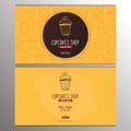 Cupcake or Cake business card template for Bakery or Pastry.