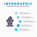 Cupcake, Cake, Love Infographics Presentation Template. 5 Steps Presentation