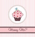 Cupcake card with a ring