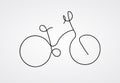 Cupcake with cherry. Vector illustration of cupcake with cherry.Continuous single drawn one line classic bicycle. Line art