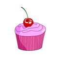 Cupcake with cherry