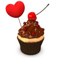 Cupcake Choco Heart Royalty Free Stock Photo