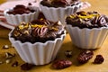 Cupcake chocolate with nuts
