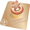 Cupcake Christmas deer. Vector image.