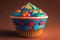 Cupcake Closeup. Sweet Design of Dessert. Generative AI