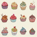 Cupcake colorful icon.