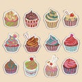 Cupcake colorful icon.