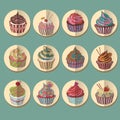 Cupcake colorful icon.