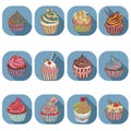 Cupcake colorful icon.