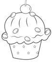 Cupcake coloring page