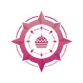 cupcake compass logo gradient design template icon element