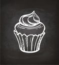 Chalk sketch of cupcake.