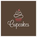 Cupcake cream chocolate design background