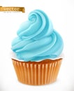 Cupcake 3d vector icon