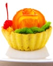 Cupcake decorated with fruit