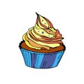 cupcake dessert cream food sweet illustration birthd