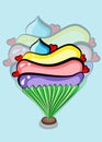 Cupcake doodle vector