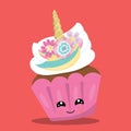 CUPCAKE EMOJI PINK UNICORN 01