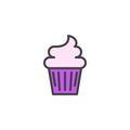 Cupcake filled outline icon