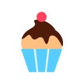 Cupcake flat icon isolated on white background.